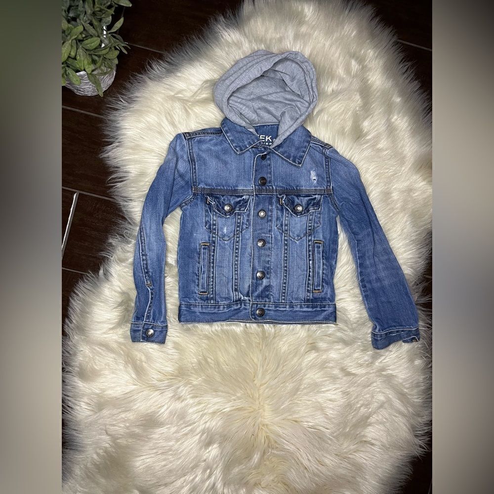 Peek Dungarees denim hooded jacket sz X small (2-3)